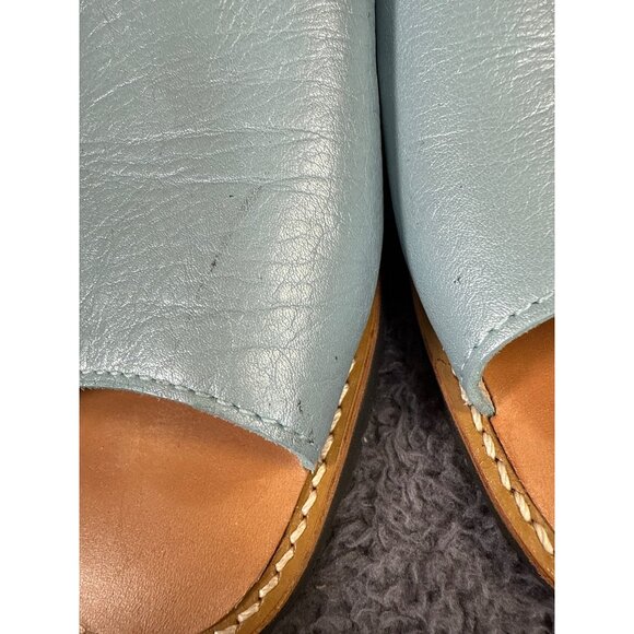 Cole Haan Light Blue Leather Open Toe Slide Sandals Womens Size 8.5 - Picture 6 of 10
